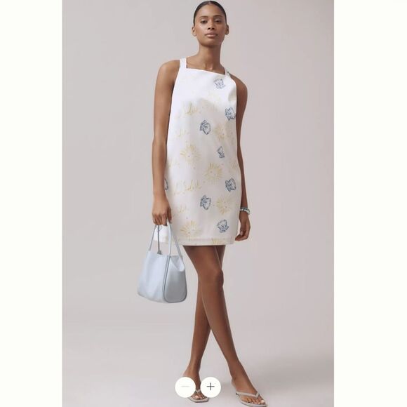 Maeve Dresses & Skirts - Anthropologie Nephthys Illustrated Maeve Sleeveless Square-Neck Shift Mini Dress